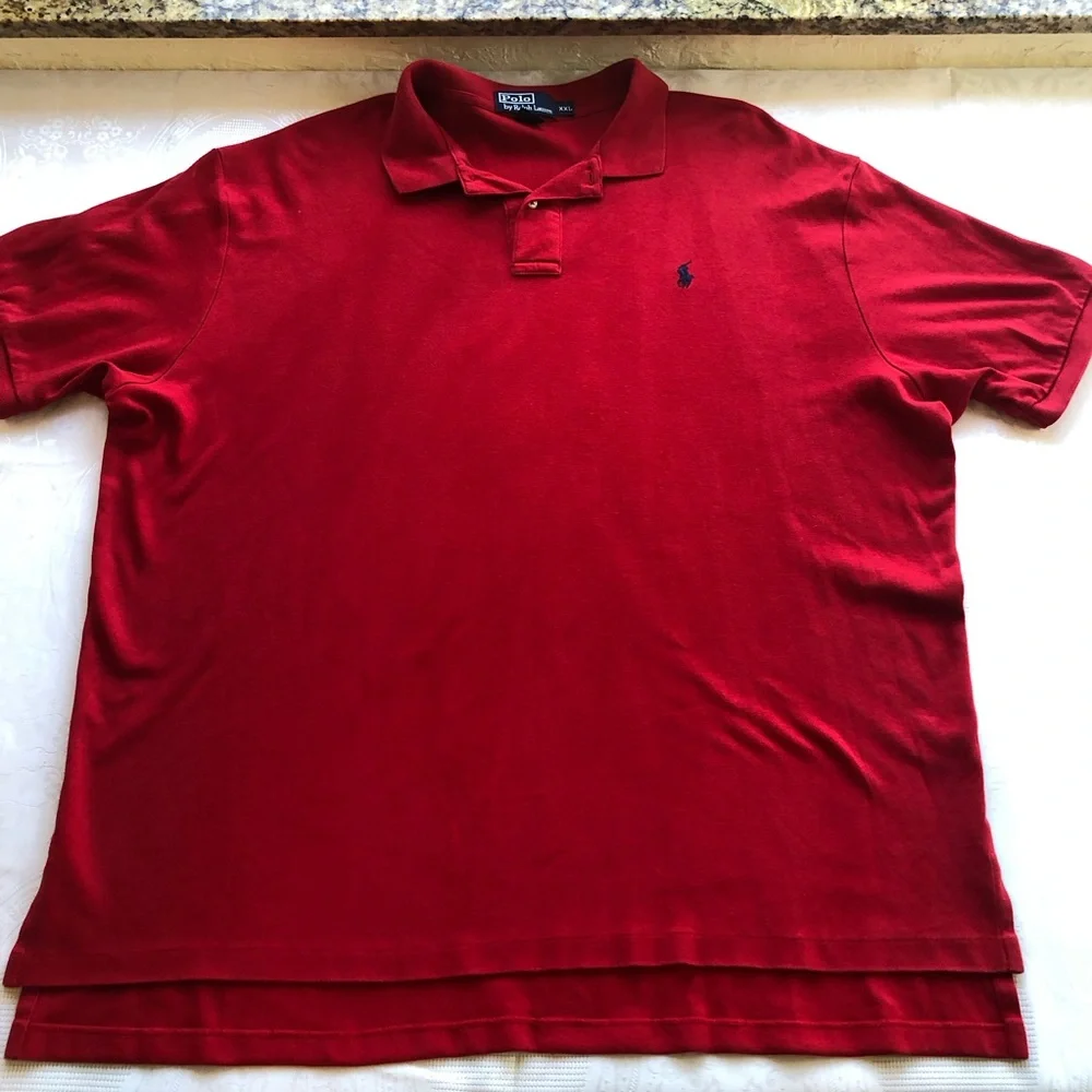 Polo Ralph Lauren Red Polo Shirt Men’s Size XXL 1/4 Button-Up Short Sleeves Top